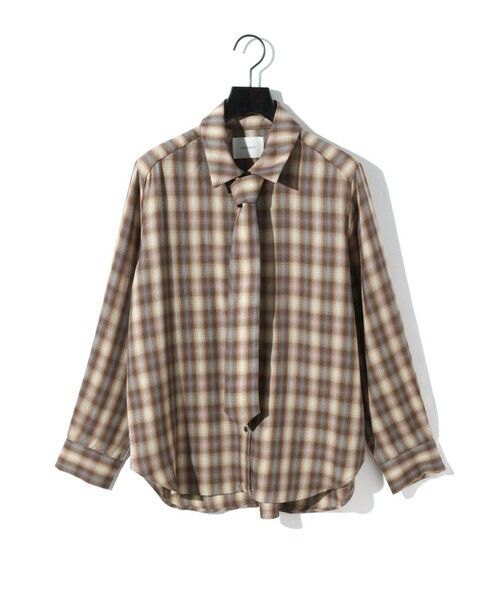 MIDIUMISOLID / ミディウミソリッド シャツ・ブラウス | MIDIUMISOLID for Ladies チェックレギュラーカラータイ付シャツ | 詳細13