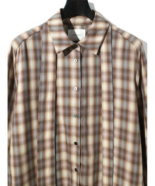 MIDIUMISOLID / ミディウミソリッド シャツ・ブラウス | MIDIUMISOLID for Ladies チェックレギュラーカラータイ付シャツ | 詳細14