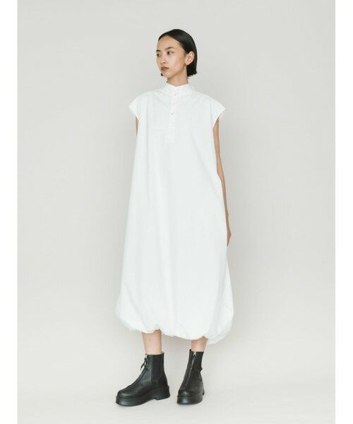 MIDIUMISOLID / ミディウミソリッド ロング・マキシ丈ワンピース | MIDIUMISOLID for Ladies ノースリーブバルーンシャツワンピース | 詳細3