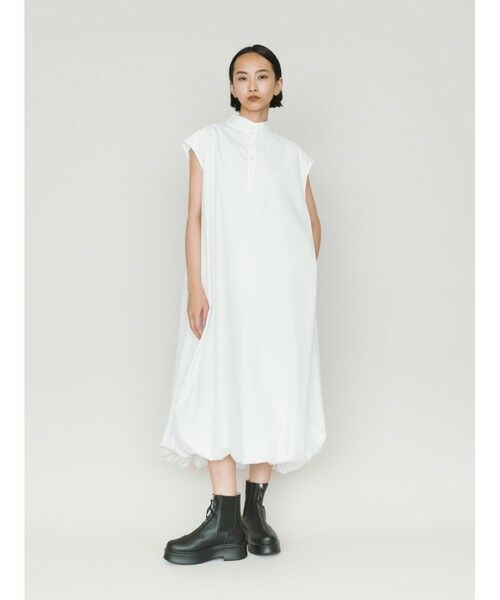 MIDIUMISOLID / ミディウミソリッド ロング・マキシ丈ワンピース | MIDIUMISOLID for Ladies ノースリーブバルーンシャツワンピース | 詳細4