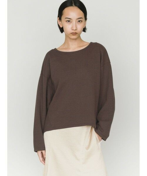 MIDIUMISOLID/ミディウミソリッド MIDIUMISOLID for Ladies ワイドコクーンプルオーバー ブラウン(color44) FREE MIDIUMISOLID/ミディウミソリッド MIDIUMISOLID for Ladies ワイドコクーンプルオーバー ブラウン(color44) FREE