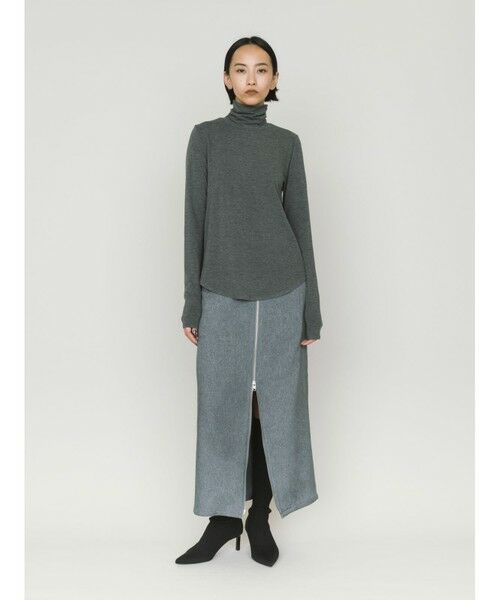 MIDIUMISOLID / ミディウミソリッド カットソー | MIDIUMISOLID for Ladies ハイネックラウンドヘムプルオーバー | 詳細10