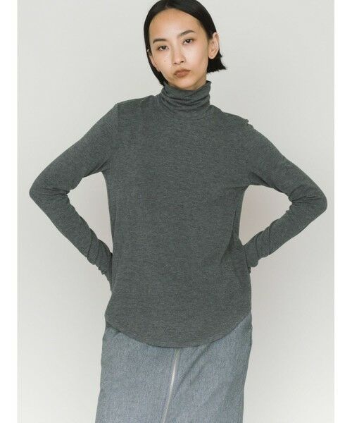 MIDIUMISOLID / ミディウミソリッド カットソー | MIDIUMISOLID for Ladies ハイネックラウンドヘムプルオーバー | 詳細6