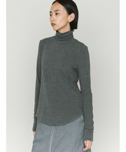 MIDIUMISOLID / ミディウミソリッド カットソー | MIDIUMISOLID for Ladies ハイネックラウンドヘムプルオーバー | 詳細7