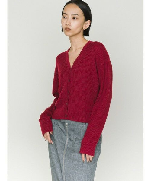 MIDIUMISOLID / ミディウミソリッド ニット・セーター | MIDIUMISOLID for Ladies Vネックリブカーディガン | 詳細3