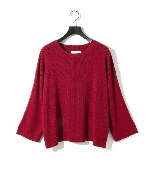 MIDIUMISOLID/ミディウミソリッド MIDIUMISOLID for Ladies リブピンタックプルオーバー レッド(color42) SIZE 48 MIDIUMISOLID/ミディウミソリッド MIDIUMISOLID for Ladies リブピンタックプルオーバー レッド(color42) SIZE 48