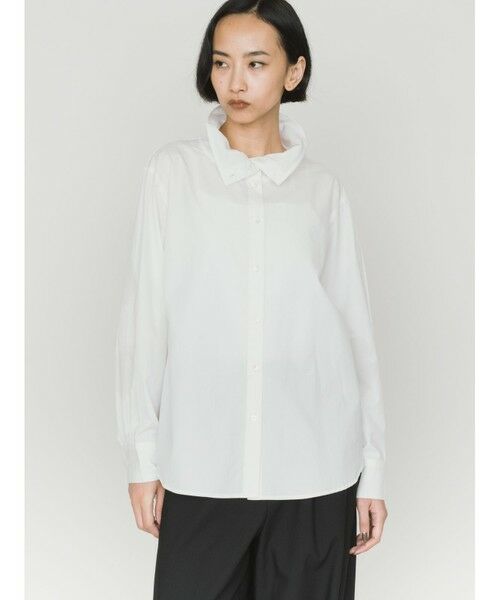 MIDIUMISOLID / ミディウミソリッド シャツ・ブラウス | MIDIUMISOLID for Ladies ドレープハイネックシャツ | 詳細4