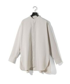 MIDIUMISOLID / ミディウミソリッド シャツ・ブラウス | MIDIUMISOLID バンドカラーロングシャツ