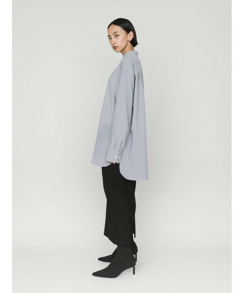 MIDIUMISOLID / ミディウミソリッド シャツ・ブラウス | MIDIUMISOLID バンドカラーロングシャツ | 詳細9