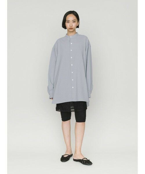 MIDIUMISOLID / ミディウミソリッド シャツ・ブラウス | MIDIUMISOLID バンドカラーロングシャツ | 詳細11