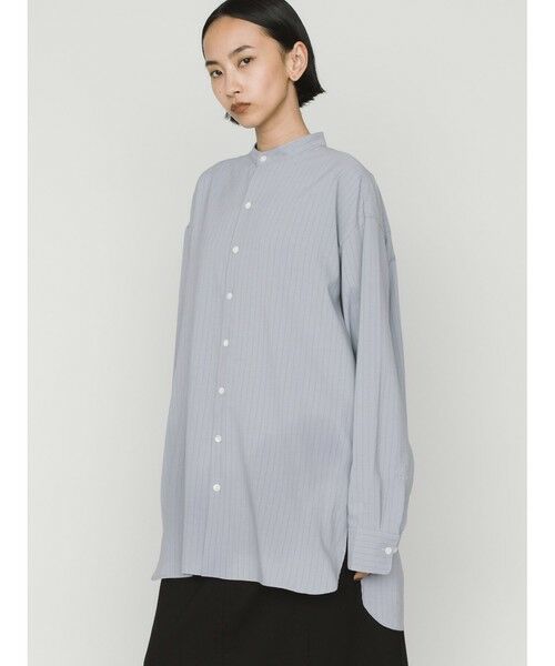 MIDIUMISOLID / ミディウミソリッド シャツ・ブラウス | MIDIUMISOLID バンドカラーロングシャツ | 詳細4