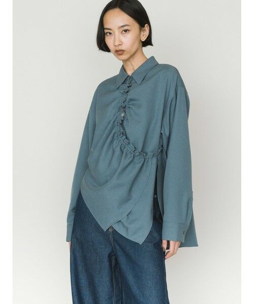 MIDIUMISOLID / ミディウミソリッド シャツ・ブラウス | MIDIUMISOLID ドローストリングシャツ | 詳細17