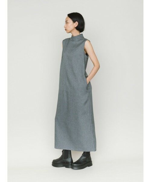 MIDIUMISOLID / ミディウミソリッド ロング・マキシ丈ワンピース | MIDIUMISOLID for Ladies ハイネックノースリーブワンピース | 詳細15