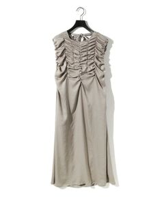 MIDIUMISOLID / ミディウミソリッド ロング・マキシ丈ワンピース | MIDIUMISOLID for Ladies ランダムシャーリングワンピース