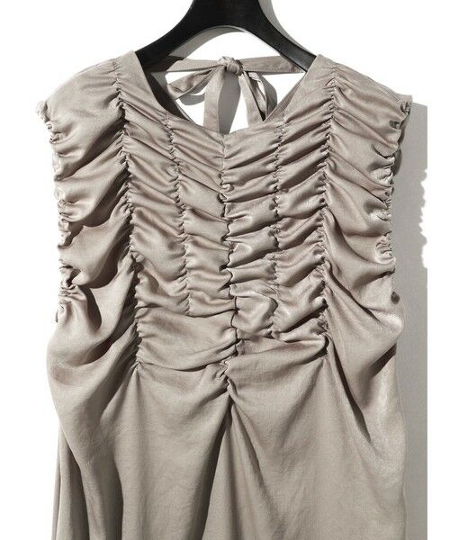 MIDIUMISOLID / ミディウミソリッド ロング・マキシ丈ワンピース | MIDIUMISOLID for Ladies ランダムシャーリングワンピース | 詳細13