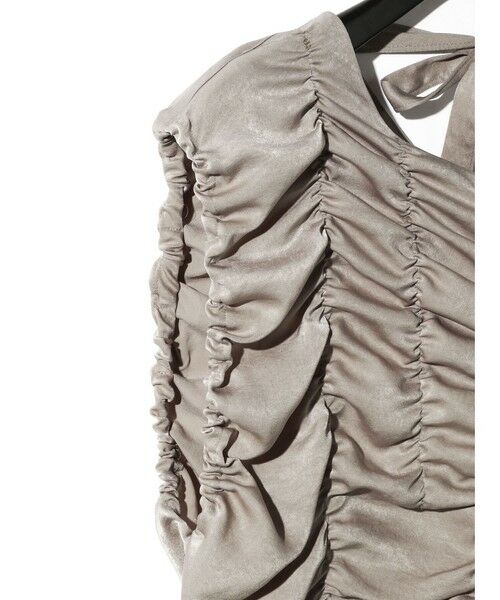 MIDIUMISOLID / ミディウミソリッド ロング・マキシ丈ワンピース | MIDIUMISOLID for Ladies ランダムシャーリングワンピース | 詳細14