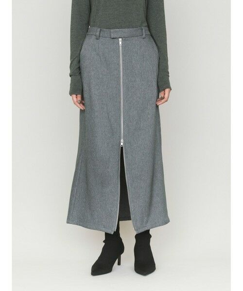 MIDIUMISOLID / ミディウミソリッド ミニ・ひざ丈スカート | MIDIUMISOLID for Ladies フロントジップスカート | 詳細16