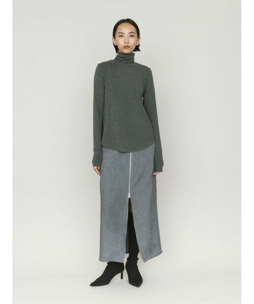 MIDIUMISOLID / ミディウミソリッド ミニ・ひざ丈スカート | MIDIUMISOLID for Ladies フロントジップスカート | 詳細11