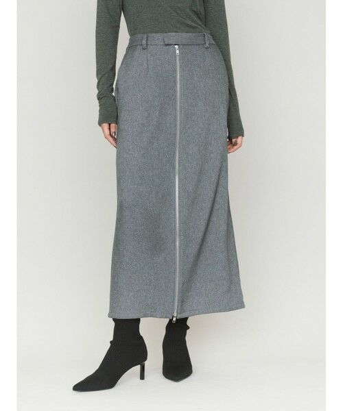 MIDIUMISOLID / ミディウミソリッド ミニ・ひざ丈スカート | MIDIUMISOLID for Ladies フロントジップスカート | 詳細15