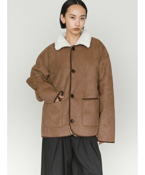 MIDIUMISOLID / ミディウミソリッド テーラードジャケット | MIDIUMISOLID ムートンジャケット(ベージュ(color20))