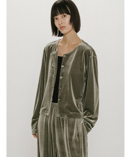 MIDIUMISOLID / ミディウミソリッド カーディガン・ボレロ | MIDIUMISOLID for Ladies クルーネックベロアカーディガン | 詳細14