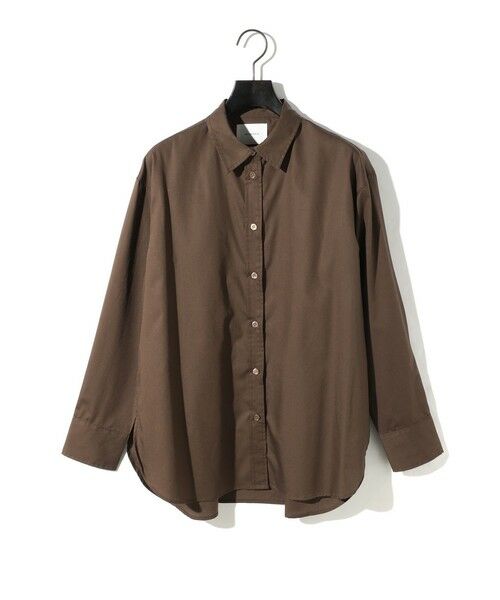 MIDIUMISOLID/ミディウミソリッド MIDIUMISOLID for Ladies ベーシックバックギャザーシャツ ブラウン(color44) FREE MIDIUMISOLID/ミディウミソリッド MIDIUMISOLID for Ladies ベーシックバックギャザーシャツ ブラウン(color44) FREE