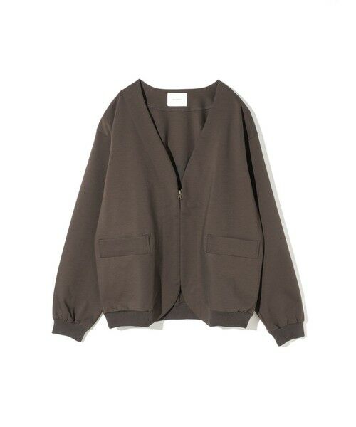 MIDIUMISOLID / ミディウミソリッド カーディガン・ボレロ | MIDIUMISOLID Men’s コンプレッションZIPカーディガン（ブラウン(color44)）