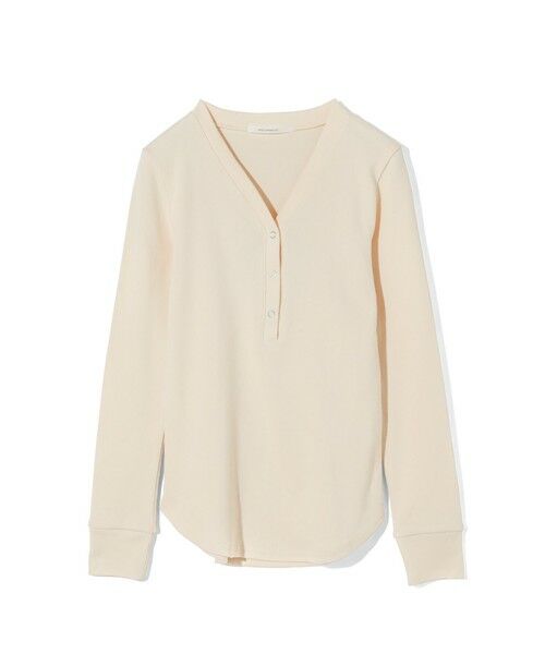 MIDIUMISOLID / ミディウミソリッド カットソー | MIDIUMISOLID for Ladies リブヘンリーネックプルオーバー（キナリ(color13)）