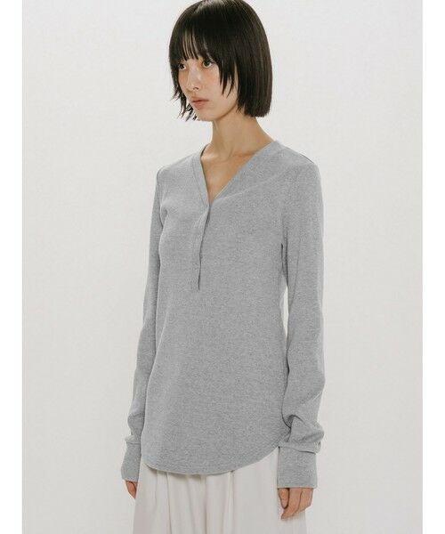 MIDIUMISOLID / ミディウミソリッド カットソー | MIDIUMISOLID for Ladies リブヘンリーネックプルオーバー | 詳細5