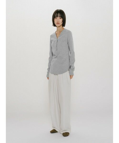 MIDIUMISOLID / ミディウミソリッド カットソー | MIDIUMISOLID for Ladies リブヘンリーネックプルオーバー | 詳細9