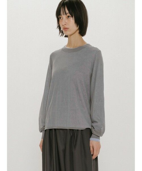 MIDIUMISOLID / ミディウミソリッド カットソー | MIDIUMISOLID for Ladies シアーレイヤードクルーネックプルオーバー | 詳細9