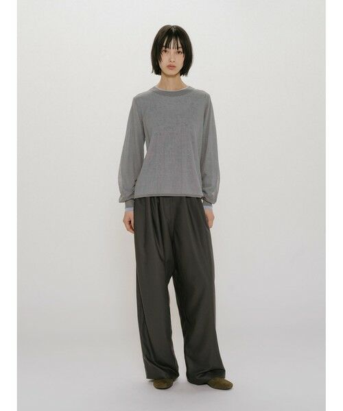 MIDIUMISOLID / ミディウミソリッド カットソー | MIDIUMISOLID for Ladies シアーレイヤードクルーネックプルオーバー | 詳細12