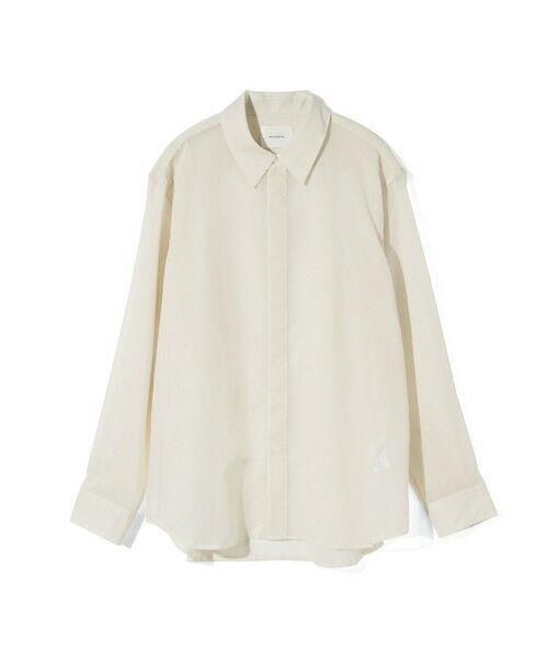 MIDIUMISOLID / ミディウミソリッド シャツ・ブラウス | MIDIUMISOLID Men’s シアーストライプシャツ（アイボリー(color12)）