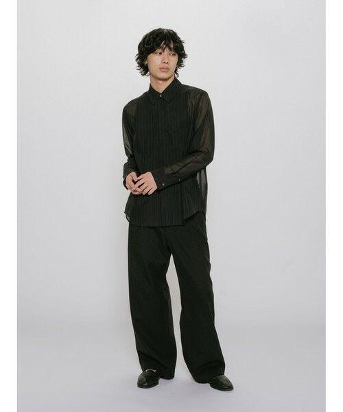 MIDIUMISOLID / ミディウミソリッド シャツ・ブラウス | MIDIUMISOLID Men’s シアーストライプシャツ | 詳細7