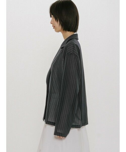 MIDIUMISOLID / ミディウミソリッド テーラードジャケット | MIDIUMISOLID for Ladies シアーテーラードシャツジャケット | 詳細4