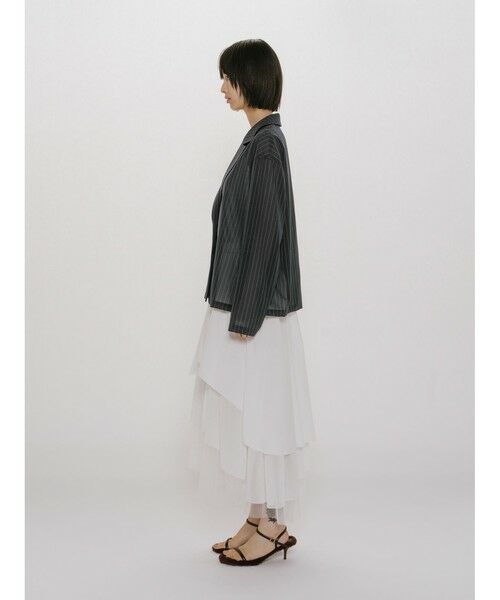 MIDIUMISOLID / ミディウミソリッド テーラードジャケット | MIDIUMISOLID for Ladies シアーテーラードシャツジャケット | 詳細7