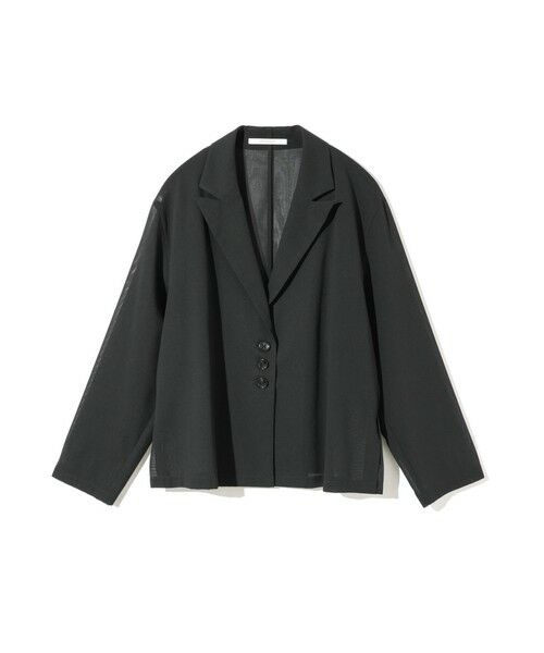 MIDIUMISOLID / ミディウミソリッド テーラードジャケット | MIDIUMISOLID for Ladies シアーテーラードシャツジャケット（ブラック(color99)）