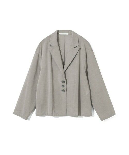 MIDIUMISOLID / ミディウミソリッド テーラードジャケット | MIDIUMISOLID for Ladies シアーテーラードシャツジャケット（グレー(color91)）