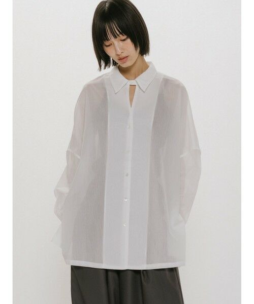 MIDIUMISOLID / ミディウミソリッド シャツ・ブラウス | MIDIUMISOLID for Ladies シアースキッパーポンチョシャツ | 詳細5