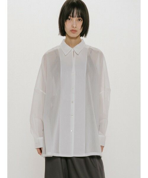 MIDIUMISOLID / ミディウミソリッド シャツ・ブラウス | MIDIUMISOLID for Ladies シアースキッパーポンチョシャツ | 詳細6