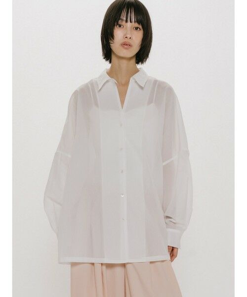 MIDIUMISOLID / ミディウミソリッド シャツ・ブラウス | MIDIUMISOLID for Ladies シアースキッパーポンチョシャツ（オフホワイト(color11)）