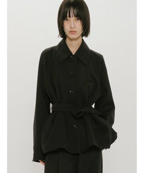 MIDIUMISOLID / ミディウミソリッド シャツ・ブラウス | MIDIUMISOLID for Ladies ステンカラーシャツジャケット（ブラック(color99)）