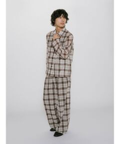 MIDIUMISOLID / ミディウミソリッド その他パンツ | MIDIUMISOLID Men’s シアーチェックテーパードパンツ