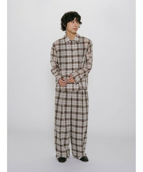 MIDIUMISOLID / ミディウミソリッド その他パンツ | MIDIUMISOLID Men’s シアーチェックテーパードパンツ | 詳細4