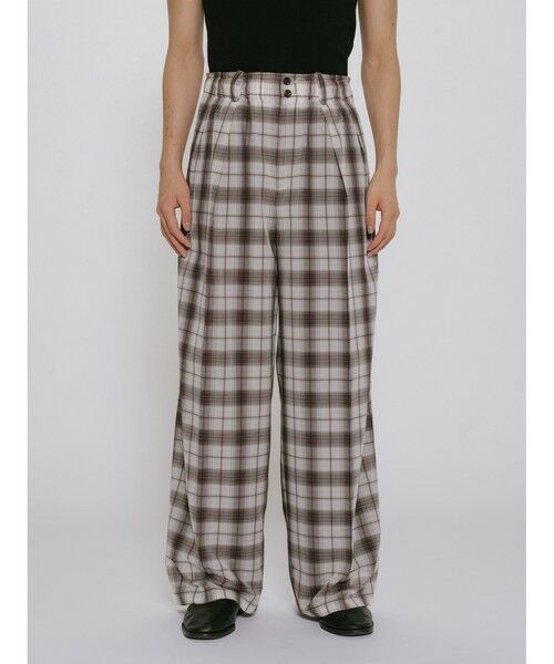 MIDIUMISOLID / ミディウミソリッド その他パンツ | MIDIUMISOLID Men’s シアーチェックテーパードパンツ | 詳細7