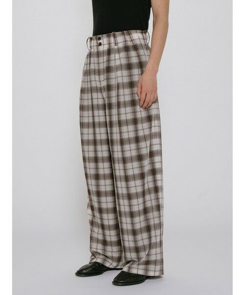 MIDIUMISOLID / ミディウミソリッド その他パンツ | MIDIUMISOLID Men’s シアーチェックテーパードパンツ | 詳細8