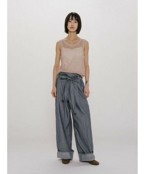 MIDIUMISOLID / ミディウミソリッド その他パンツ | MIDIUMISOLID for Ladies シアーデニムイージーパンツ（ネイビー(color77)）