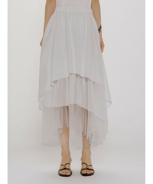 MIDIUMISOLID / ミディウミソリッド ミニ・ひざ丈スカート | MIDIUMISOLID for Ladies アシンメトリーティアードスカート | 詳細5