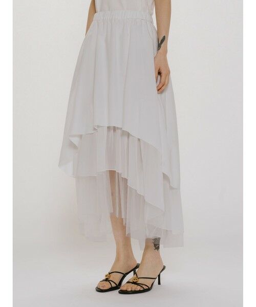 MIDIUMISOLID / ミディウミソリッド ミニ・ひざ丈スカート | MIDIUMISOLID for Ladies アシンメトリーティアードスカート | 詳細6