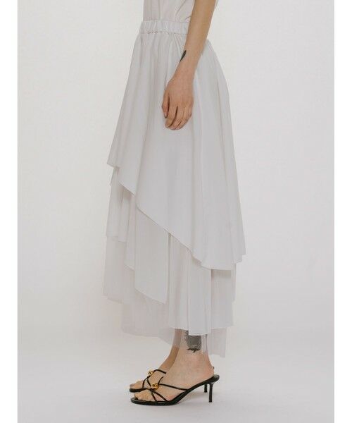 MIDIUMISOLID / ミディウミソリッド ミニ・ひざ丈スカート | MIDIUMISOLID for Ladies アシンメトリーティアードスカート | 詳細7